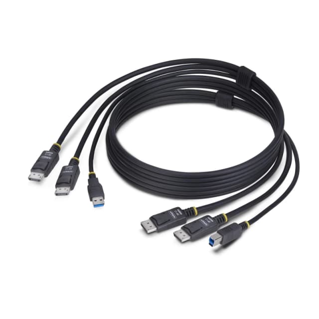 StarTech.com StarTech.com 6ft (1.8m) Dual-DisplayPort and USB 5Gbps KVM Cable, 4K 60Hz, Universally Compatible DP 1.2/USB 3.0 Combo Cable for Dual-Mon