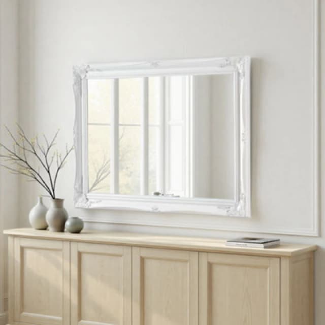 Yearn Mirrors Yearn Mirrors French Style Carved Mirror White 116x90cm White One Size Unisex 0756406342854