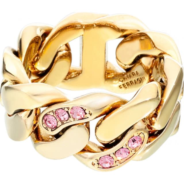 Chiara Ferragni Womens Bossy Band Ring Yg/Pink female 12