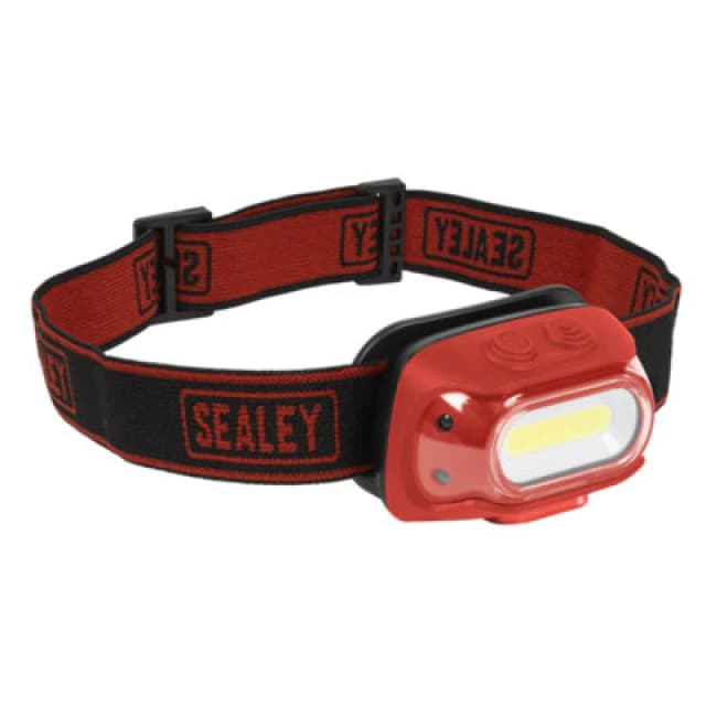 Sealey Rechargeable Auto Sensor COB LED Head Torch Red HT08RR