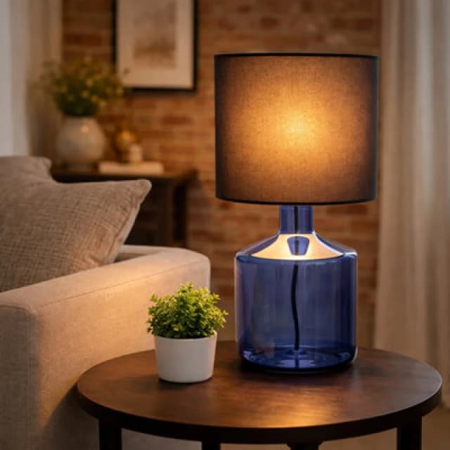 SO'HOME Blue Glass Table Lamp with Shade blue ONE SIZE