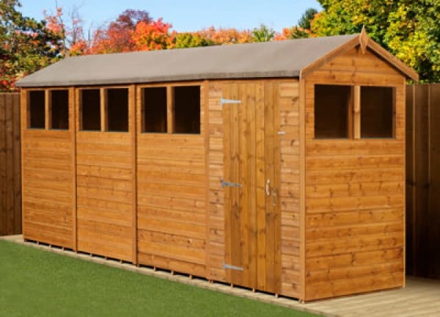 Empire Sheds Empire Modular Apex 4X16 Dipped Treated Tongue And Groove Wooden Garden Shed Windows (4' X 16' / 4ft X 16ft) (4X16)