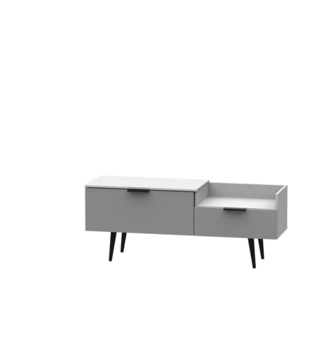 Fuji TV Console Unit In Grey Matt & White (Ready Assembled)