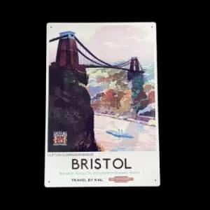 British Railways Retro Advertising Bristol Clifton Suspension Bridge Vintage Metal Sign