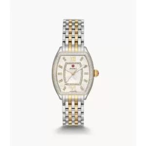 Michele Womens Relev 16 Two-Tone 18K Gold Diamond Watch - 2T Silver/Gold