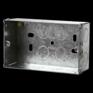 Click Scolmore Essentials 2 Gang 47MM K/O Galvanised Metal Back Box - WA098