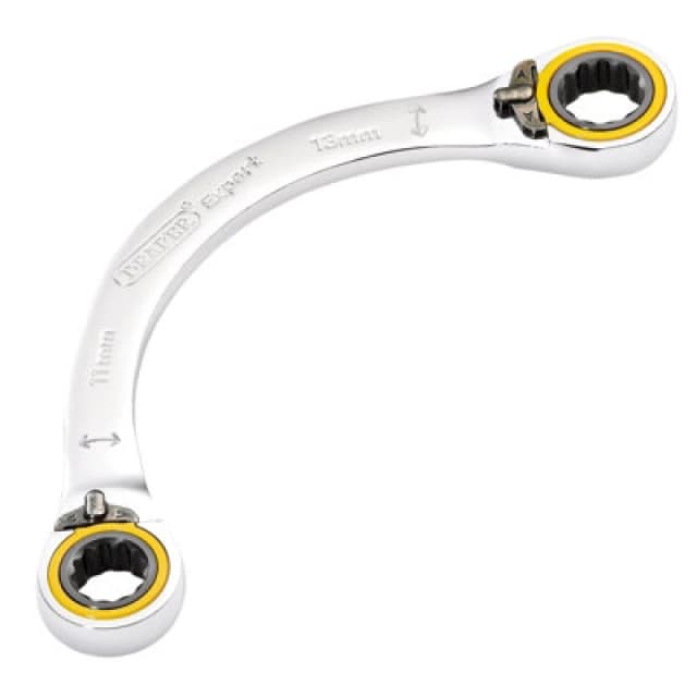 Draper Expert Hi Torq Double Ring Ratchet Half Moon Spanner 8242RMM Range Metric: 11mm x 13mm