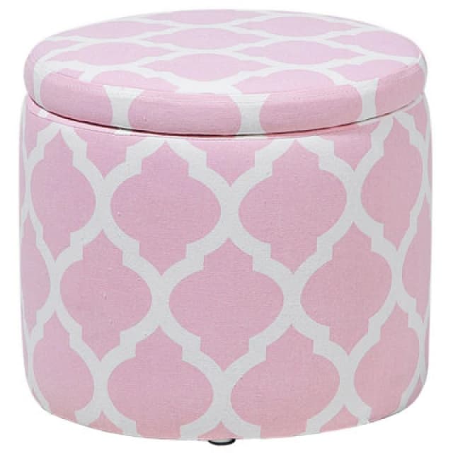 Beliani Storage Pouffe Tunica Cotton Pink