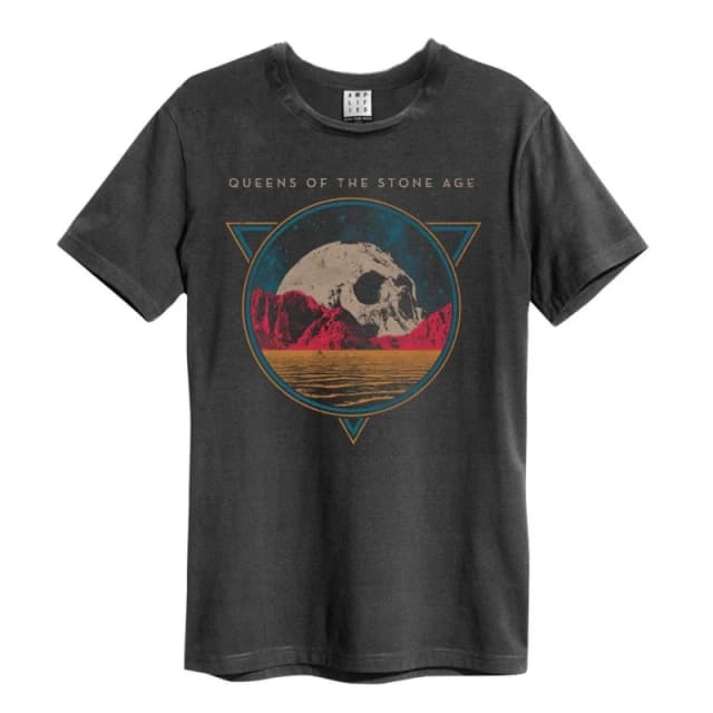 Amplified Amplified Men Skull Planet Queens Of The Stone Age T-Shirt in Charcoal Size: Small Charcoal S Male 5063238055094