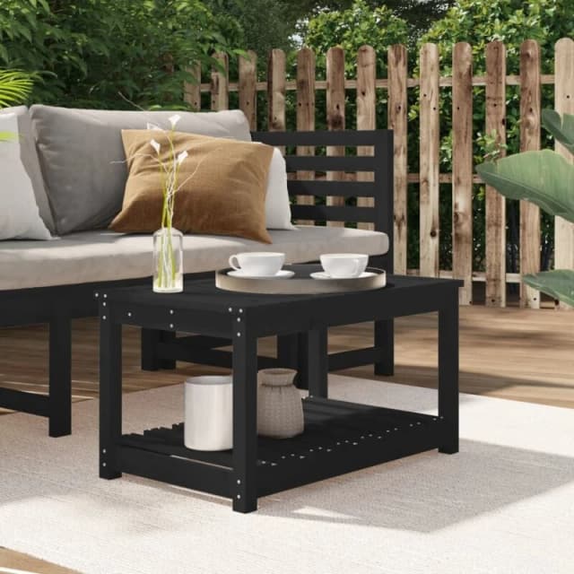 VIDAXL Garden Table Black 82.5x50.5x45cm Solid Wood Pine Vidaxl 8720845692483