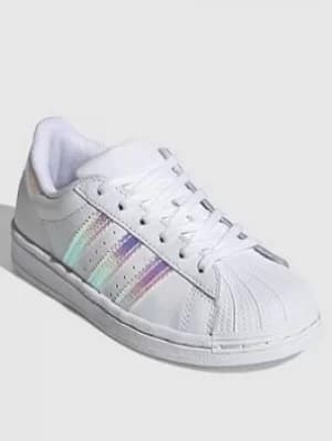 Adidas Originals Superstar Childrens Trainers, White/White, Size 13