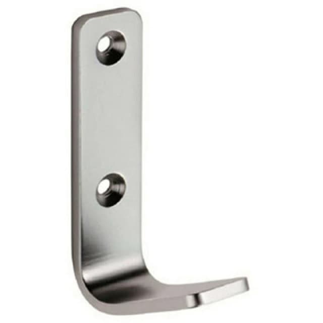 Loops Flat One Piece Single Coat Hook 70 x 20mm Satin Anodised Aluminium Multi