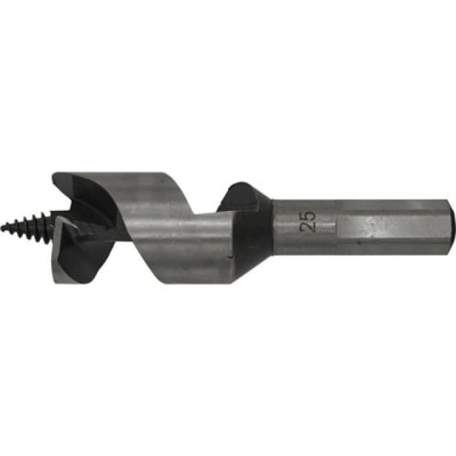 Loops 25 x 100mm Hardened Auger Wood Drill Bit - Hexagonal Shank - Woodwork Timber Multi