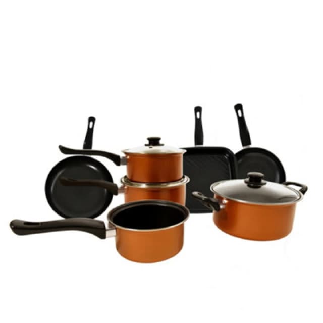 Carter & Clay Copper 10 Piece Cookware Pots & Pans Starter Set