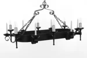 Refectory Candle Oblong 6 Arm Pendant Ceiling Light