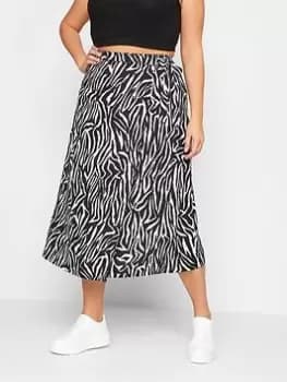 Yours Wrap Skirt Mono Zebra, Black, Size 22-24, Women