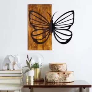 Butterfly Walnut Black Decorative Wooden Wall Accessory