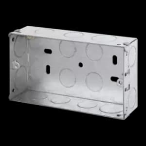 Click Scolmore Essentials 2 Gang 35MM K/O Galvanised Metal Back Box - WA096