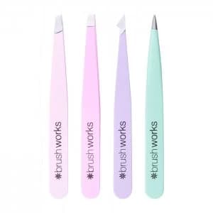 Brushworks Brushworks Brushworks - HD 4 Piece Combination Tweezer Set - Pastels