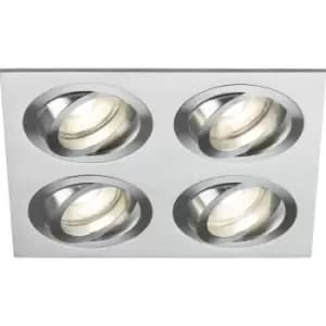 Knightsbridge - Ambar Quad Tilt Square Downlight Brushed Chrome - AMA4TSBC