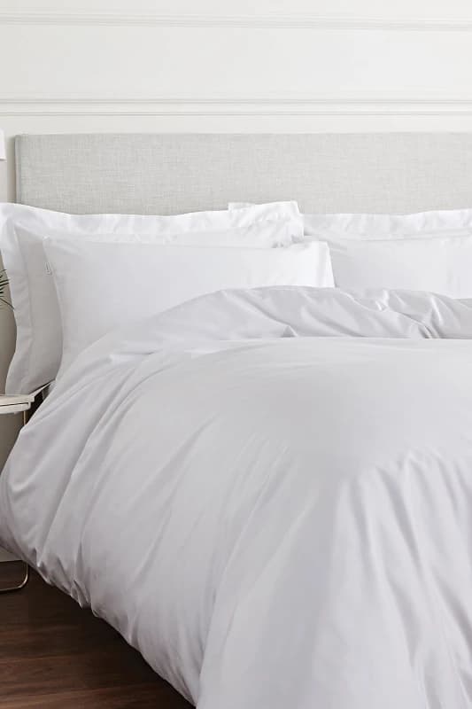 Bianca 400 Thread Count Cotton Sateen Duvet Set in White Size: Double White Unisex Double