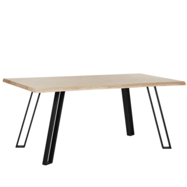 Beliani Dining Table Graham Light Brown 180 Cm 90 Cm
