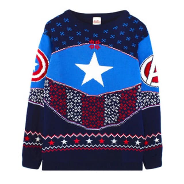 Marvel Christmas Jumper Blue male