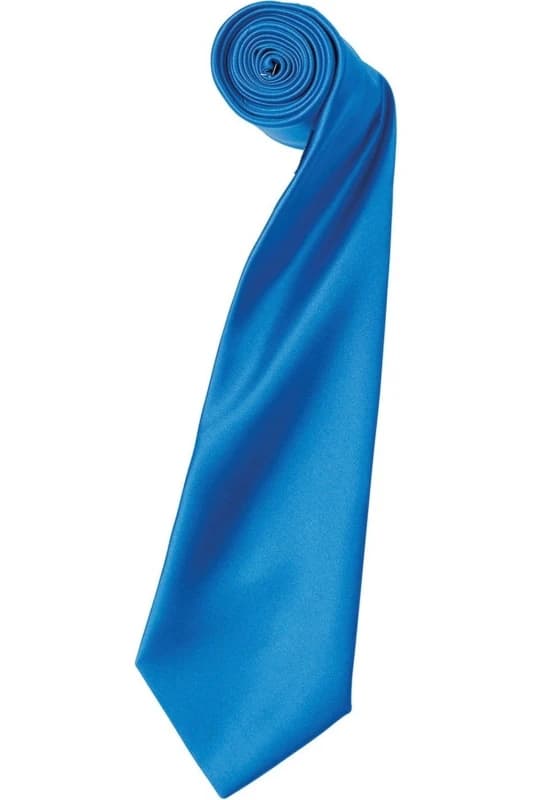 Premier Premier Colours Satin Tie in Blue Blue One Size Unisex 5063470722976