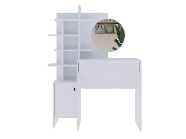 GFW Freyja White 1 Drawer Dressing Table with Mirror