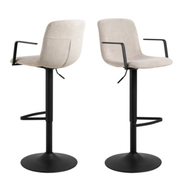 Furniture To Go Pablo Swivel Beige Bar Stool With Adjustable Height Function Set Of 2