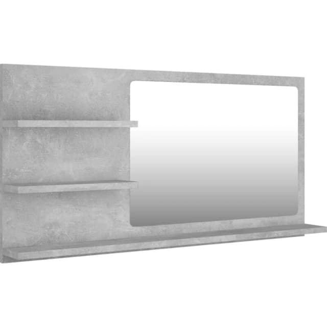 VIDAXL Bathroom Mirror Concrete Grey 90x10.5x45cm Engineered Wood Vidaxl 8720286222041