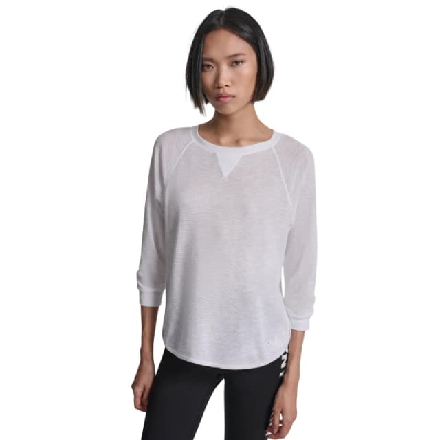 DKNY M Wffl 3/4 S T Ld62 White female 8 (XS)