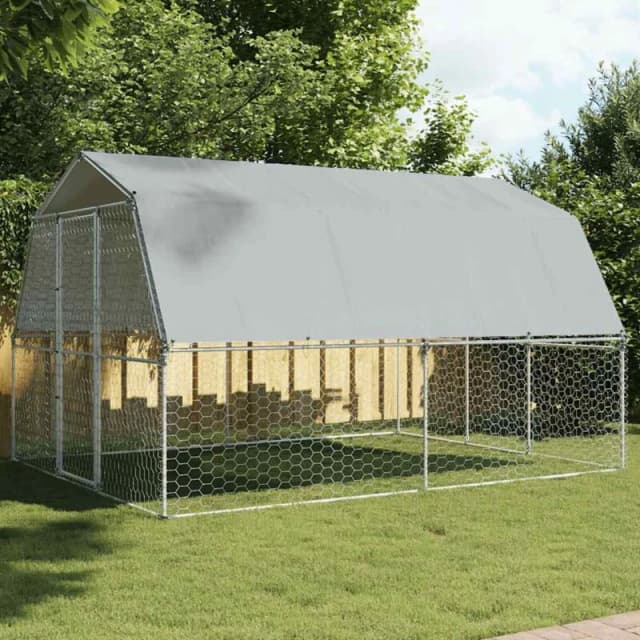 VIDAXL Vidaxl - Dog Cage with Roof and Door Silver Galvanised Steel 8721102797910