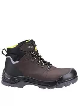 Amblers AS203 Laymore Water Resistant Leather Safety Boot, Brown, Size 10, Men