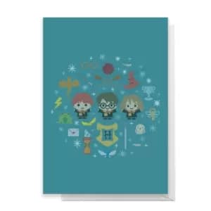 Harry Potter Trio Wreath Greetings Card - Standard Card