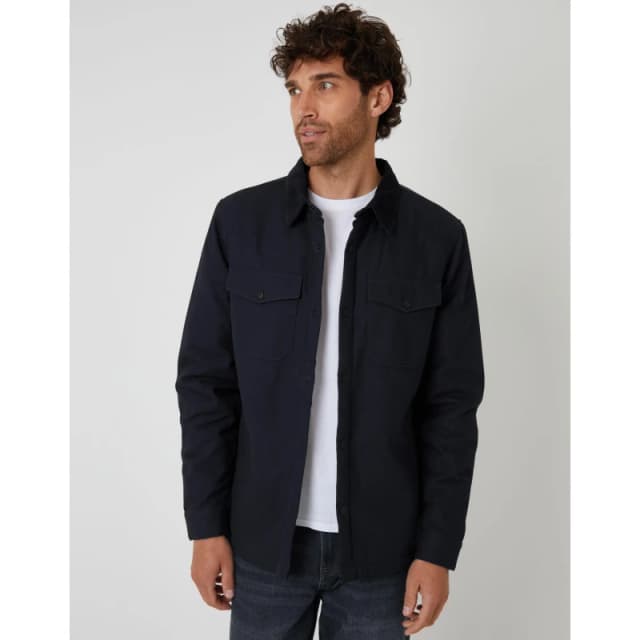 Threadbare Mens TB Cottage Overshirt Black male Small