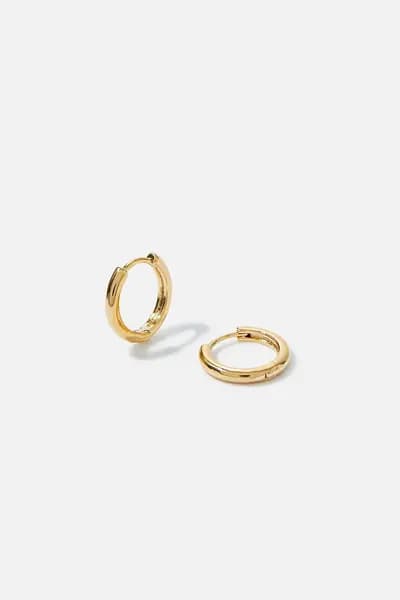 Accessorize Gold-Plated Plain Huggie Hoop Earrings Gold