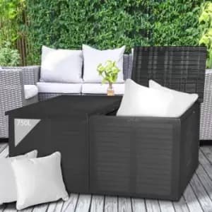 Huge xxl 750 Litre Plastic Lockable Cushion Storage Box Chest Cabinet Shed in Black