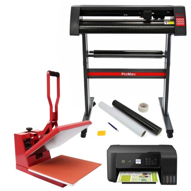 Monstershop PixMax 38cm Clam Heat Press, Vinyl Cutter, Printer, Weeding Pack Red unisex