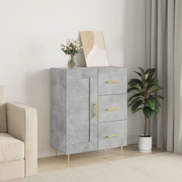 VIDAXL Sideboard Concrete Grey 69.5x34x90cm Engineered Wood Vidaxl 8720845870836