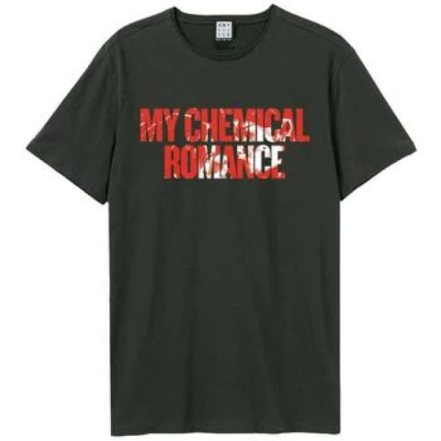 Amplified Amplified Men My Chemical Romance Logo T-Shirt in Charcoal Size: X-Small Charcoal XS Male 5063377078800