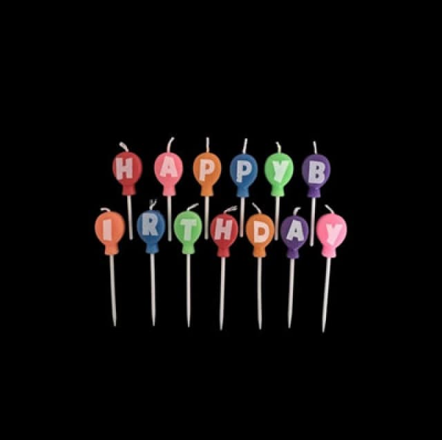 Shatchi Happy Multicolour Metallic Polka Dot Letters/Sprial Candles for Boys Girls Birthday Anniversary Wedding Party Cake Toppers Decorations Multi u