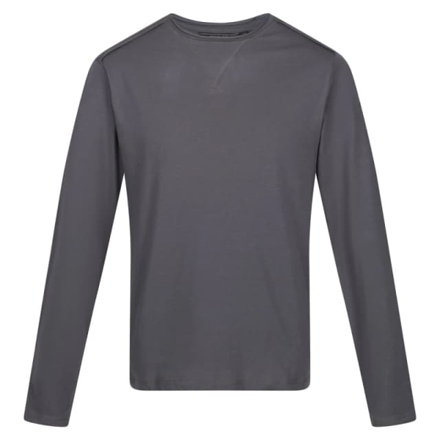 Regatta Cotton 'Karter II' Long-Sleeve T-Shirt Charcoal male