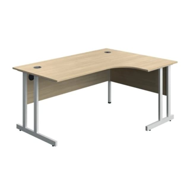 Serrion Twin Upright Right Hand Corner Desk 1600x1200x730mm Oak/White KF800309