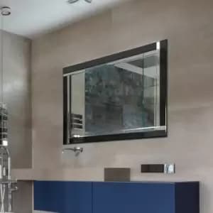 MirrorOutlet Aston Black All Glass Dress Mirror 120 X 80 Cm