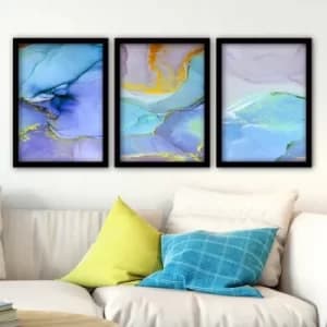 3SC58 Multicolor Decorative Framed Painting (3 Pieces)