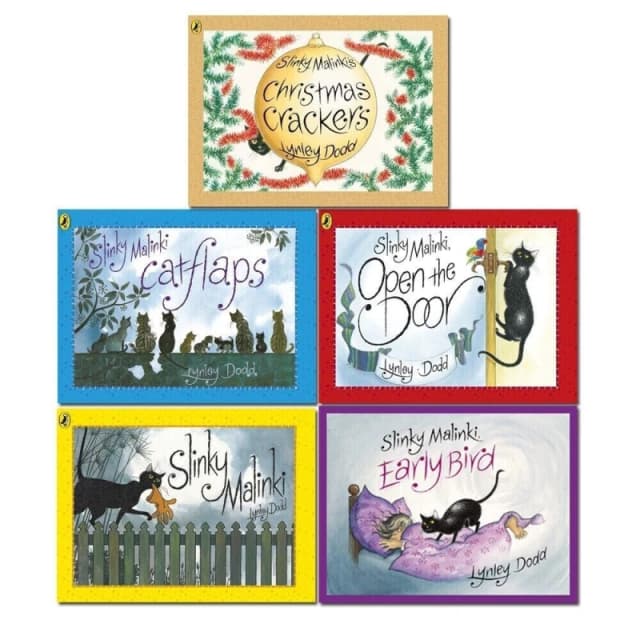 Lynley Dodd Slinky Malinki Hairy Maclary and Friends Series 5 Books Collection Set(Slinky Malinki, Slinky Malinki Catflaps) Lynley Dodd Books