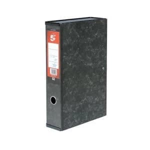 5 Star Office Foolscap Box File 75mm Spine Lock Spring Marbled