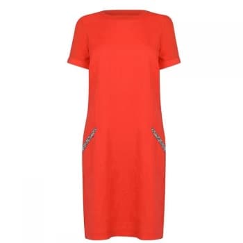 Oui Shift Dress - Fiery Red 3584