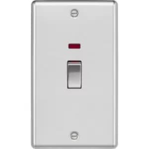 Knightsbridge - 45A 2G dp Switch with neon - brushed chrome - CL82MNBC